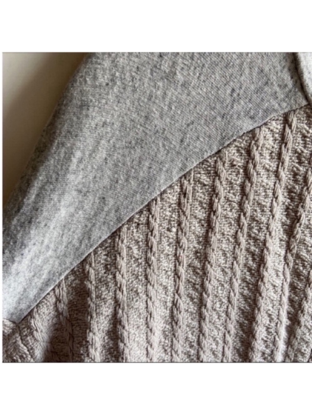 Lucky Brand sweater gray cable knit relaxed fit - Picture 2 of 8